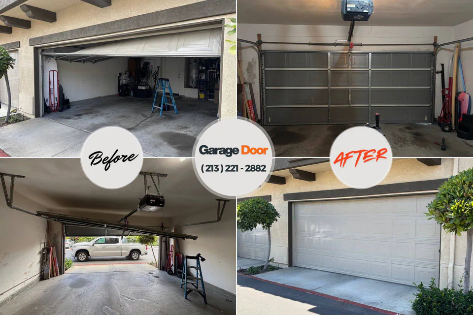 Before and after: garage door repair Wilkinsburg, PA